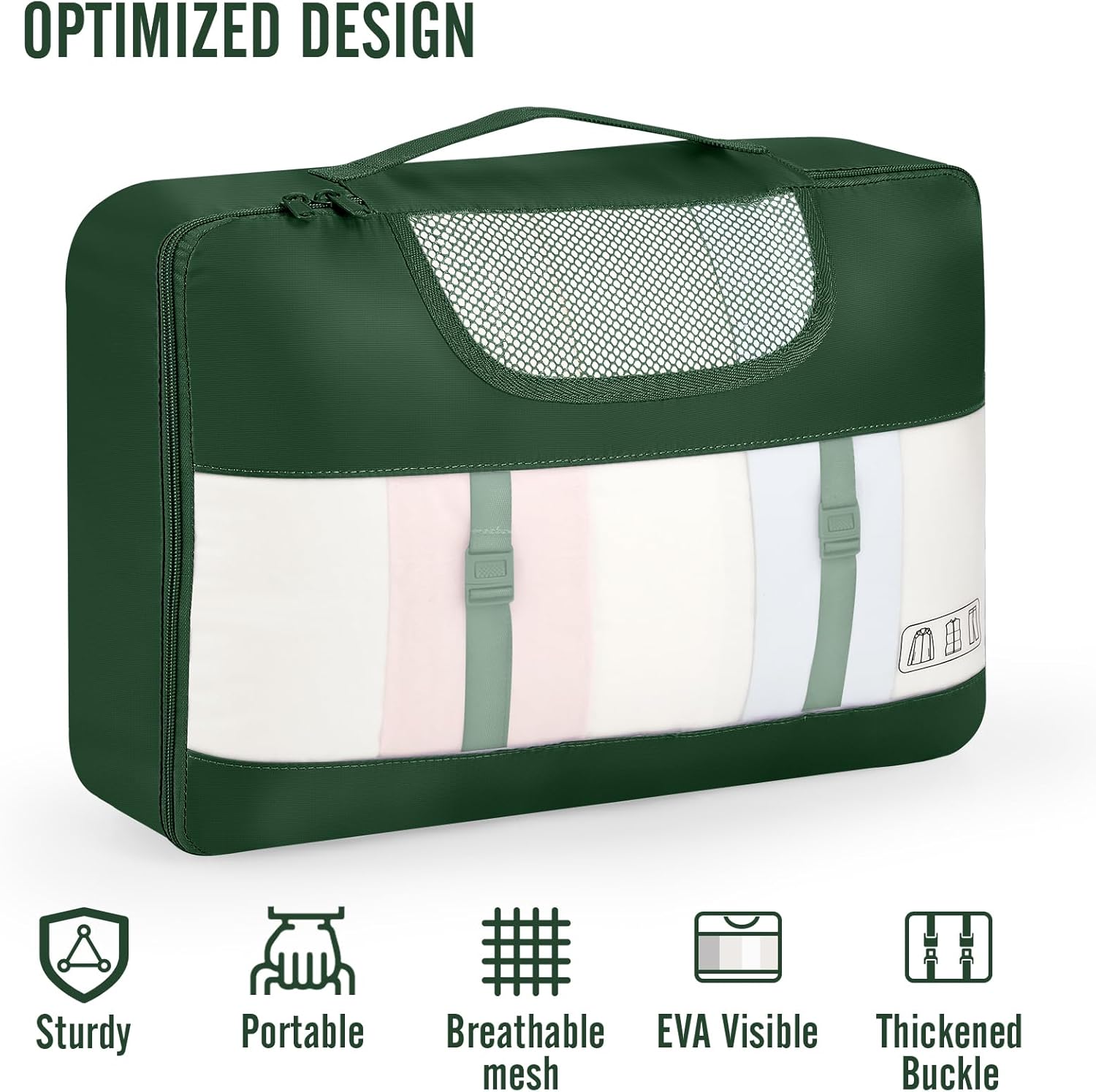 Veken | 10 Set | Packing Cube | Jungle Green - aborderproducts