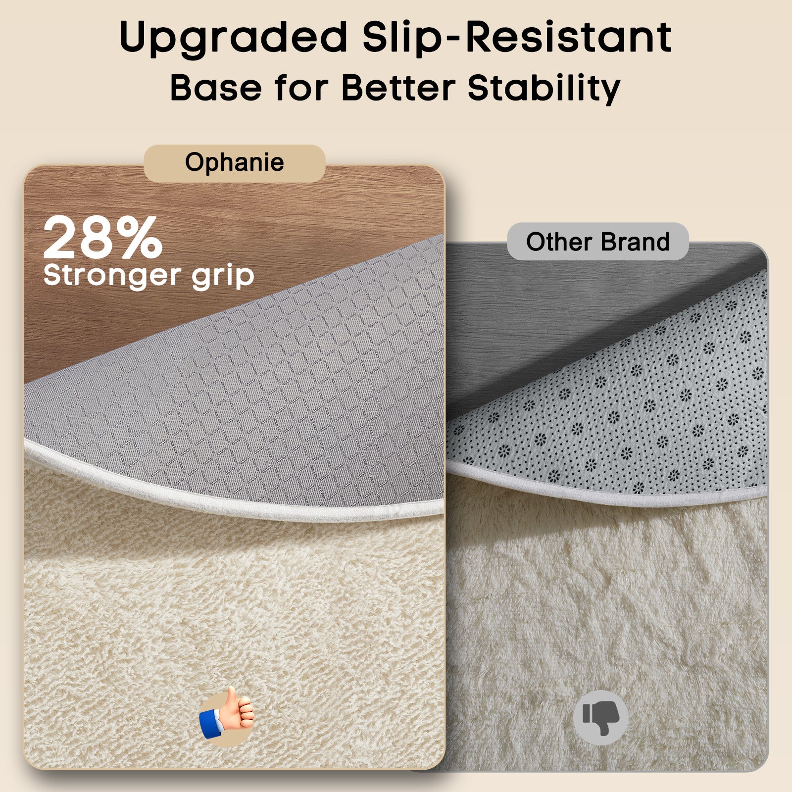 Ophanie | Round Rug | 5 Ft | Ivory White - aborderproducts