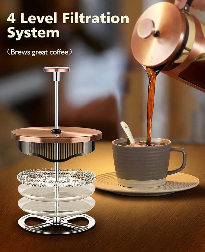 BAYKA French Press | 34oz | Copper - aborderproducts