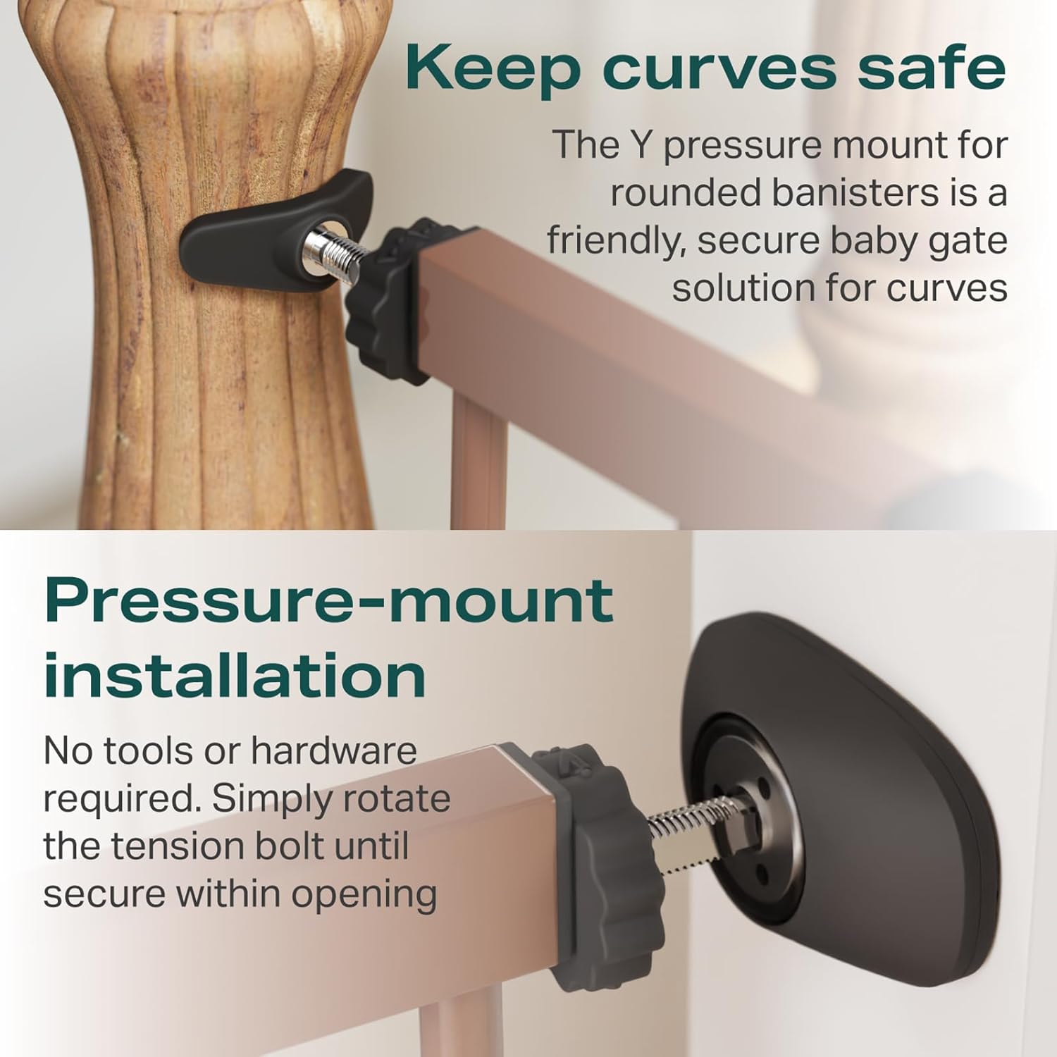 Cumbor | Safety Gate | 57"W x 30.5"H | Brown - aborderproducts