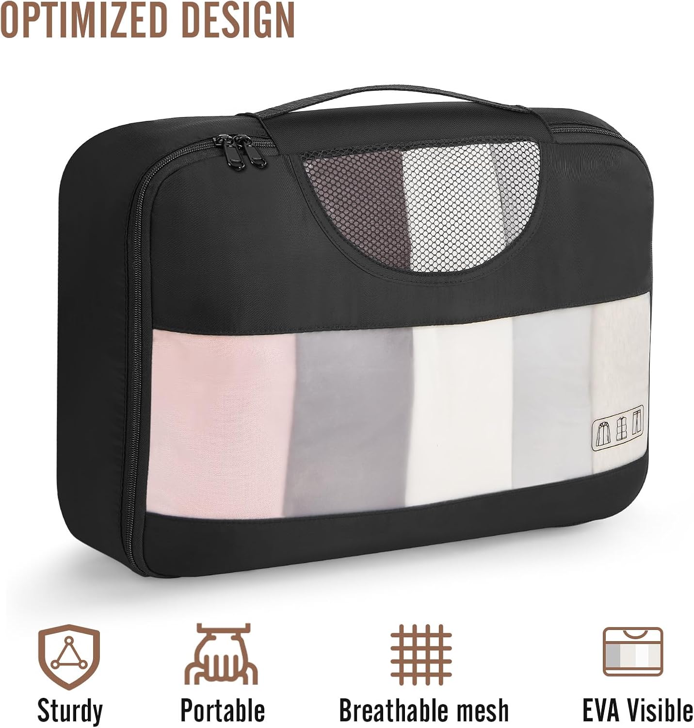 Veken | Packing Cubes | 8 Set | Black - aborderproducts