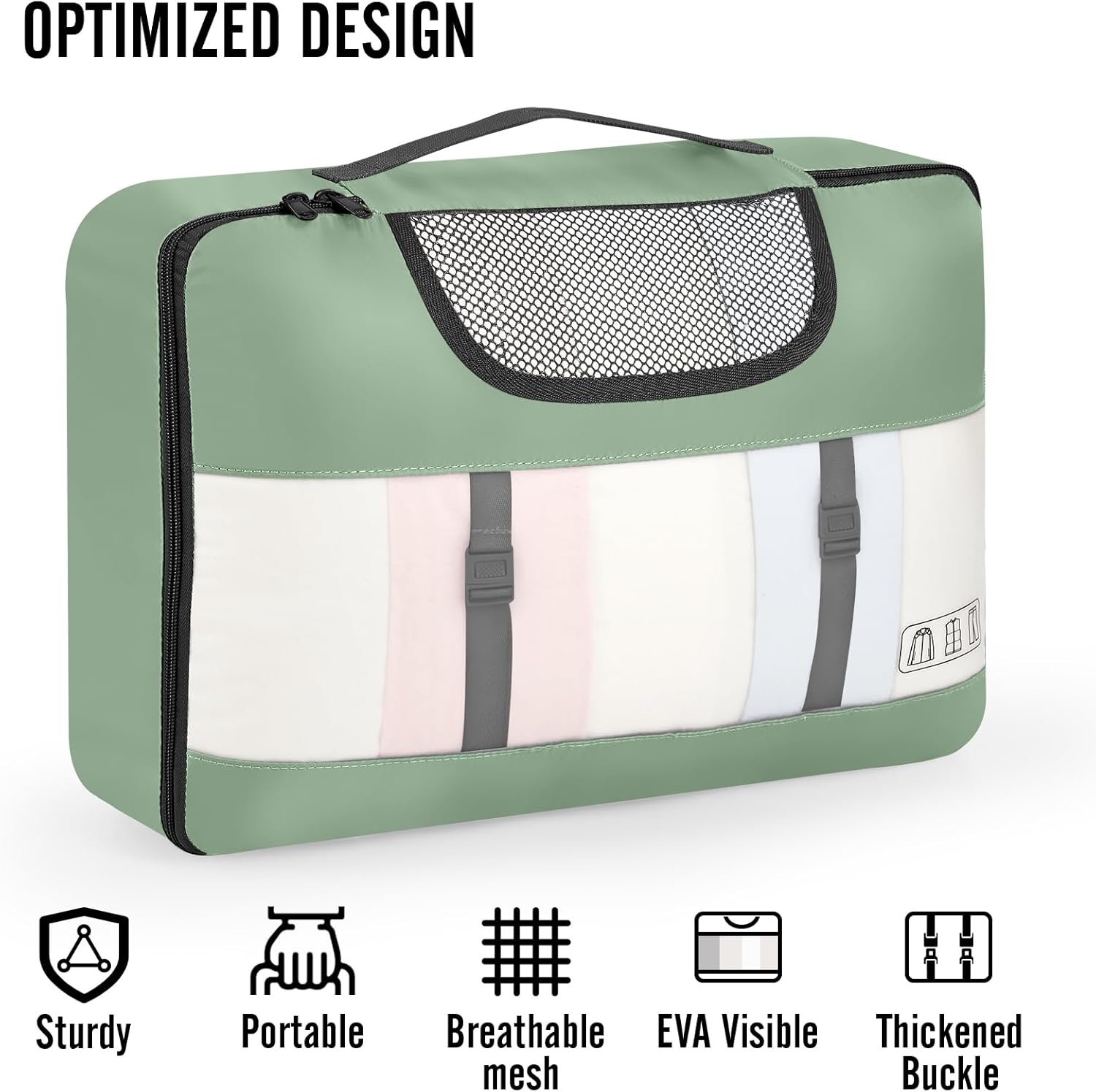 Veken | 10 Set | Packing Cube | Jade Matcha - aborderproducts