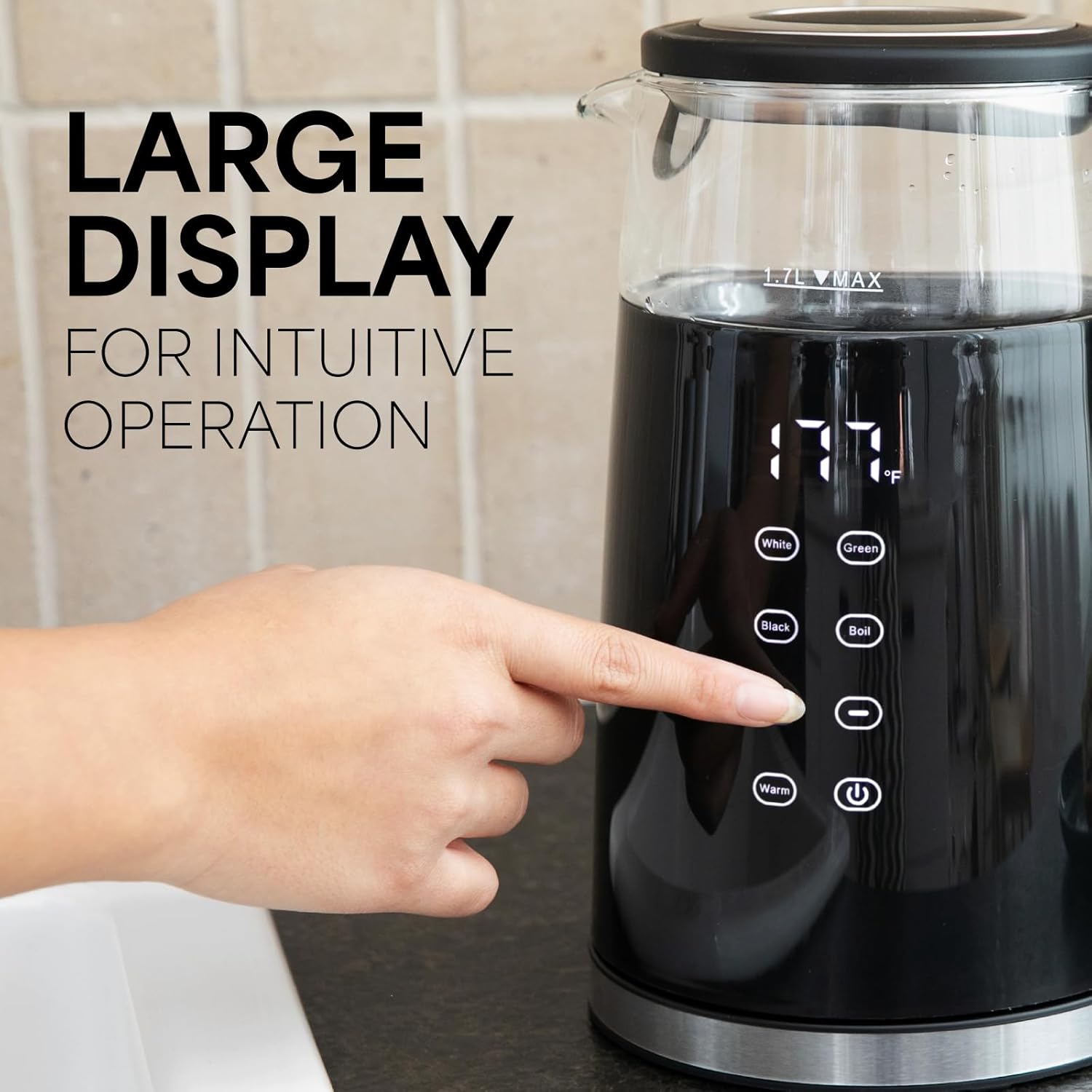 Veken | Electric Kettle | 1.7 L | Black - aborderproducts