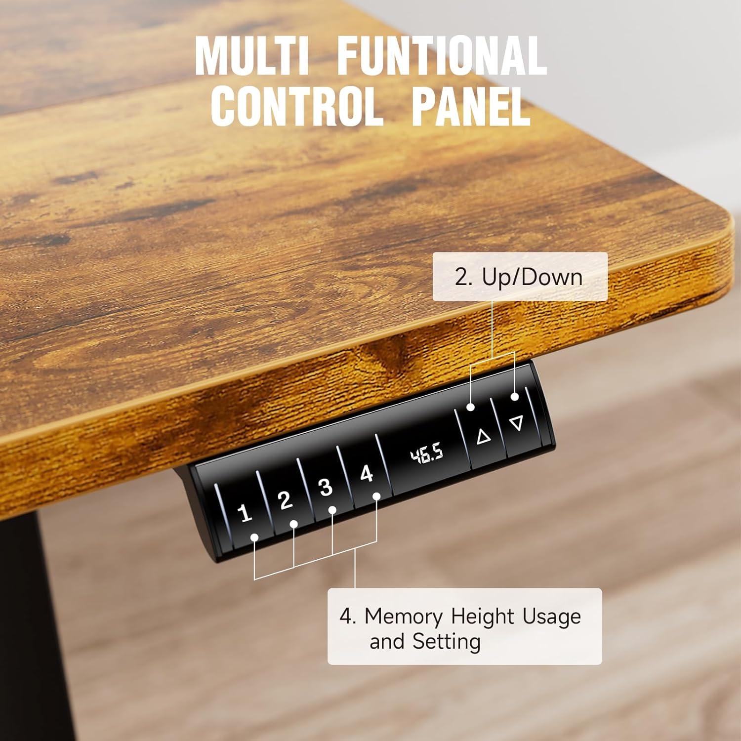 Veken | A2 Electric Standing Desk | 55 Inch | Brown - aborderproducts