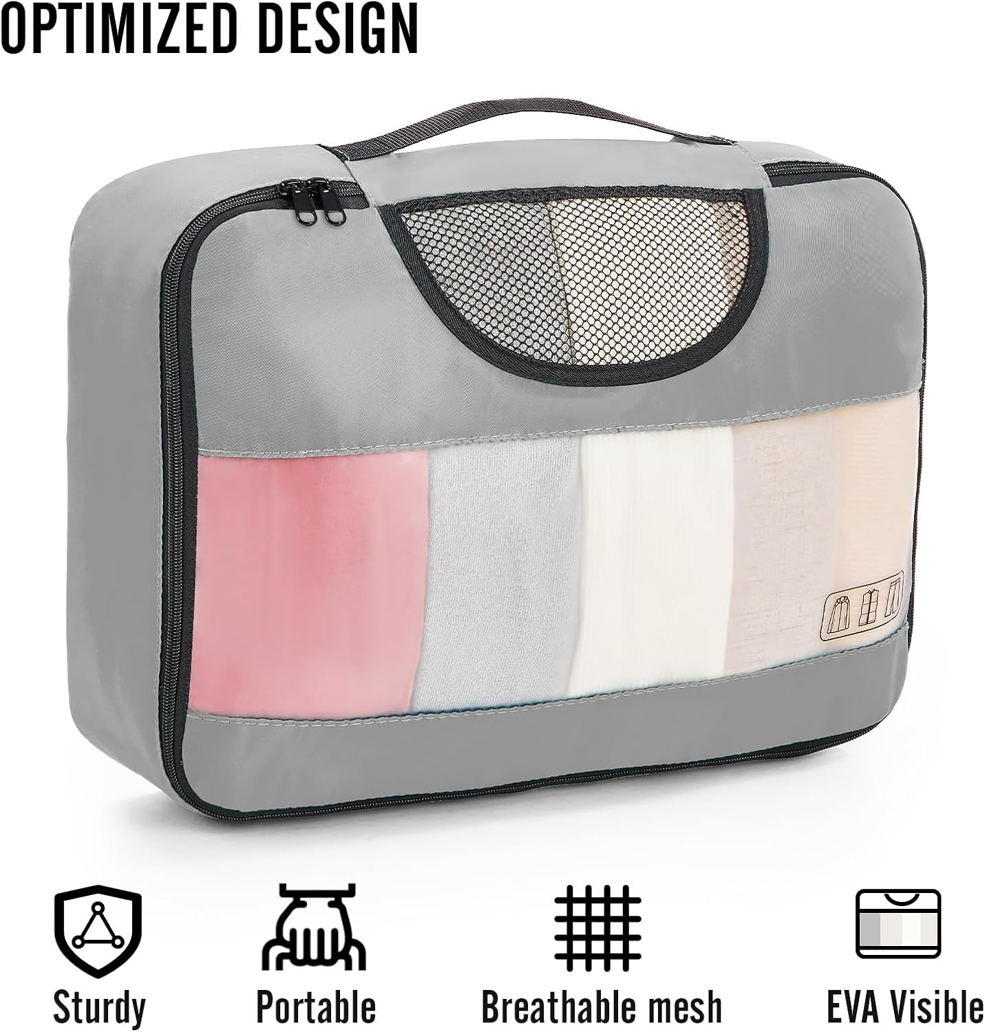 Veken | Packing Cubes | 8 Set | Gray - aborderproducts