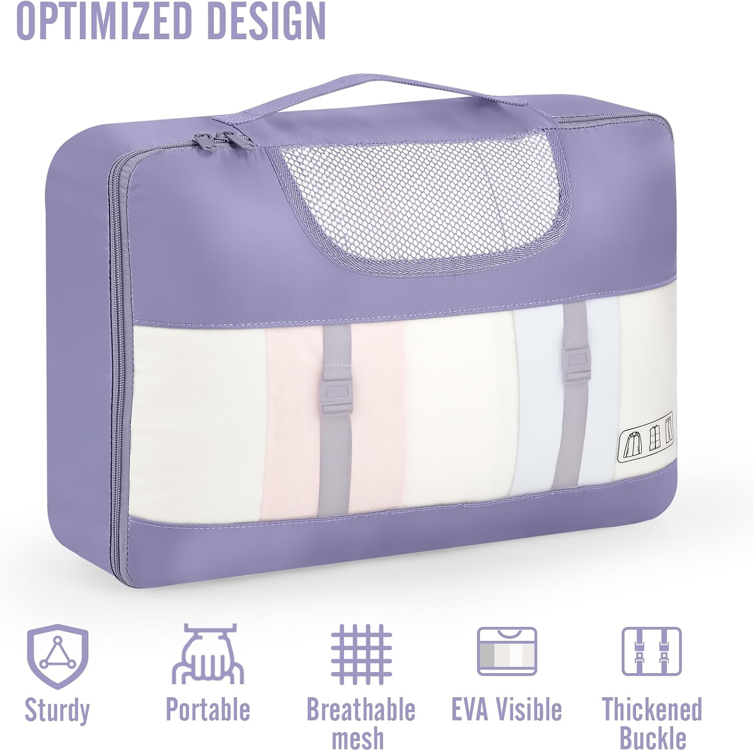 Veken | 10 Set | Packing Cube | Early Purple Gray - aborderproducts