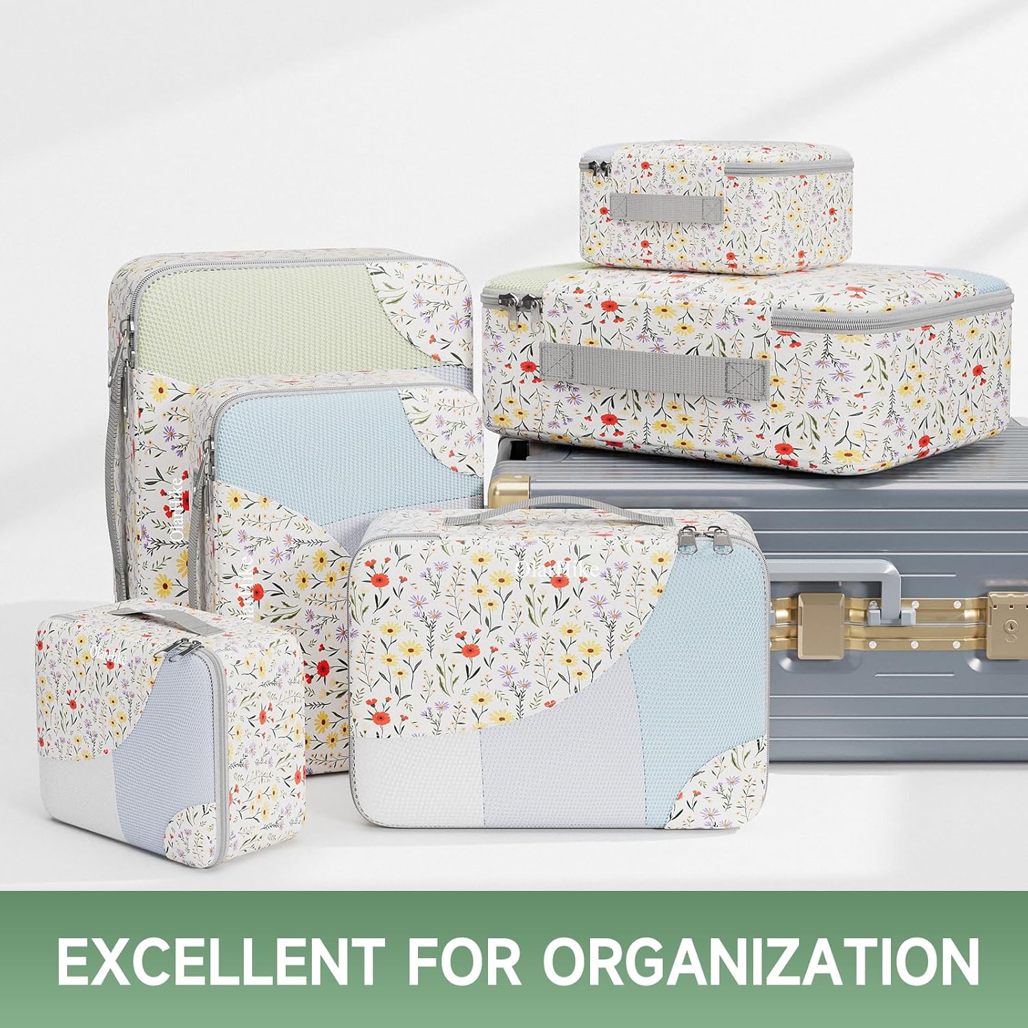 OlarHike Packing Cubes | Set Of 6 | Floral - aborderproducts