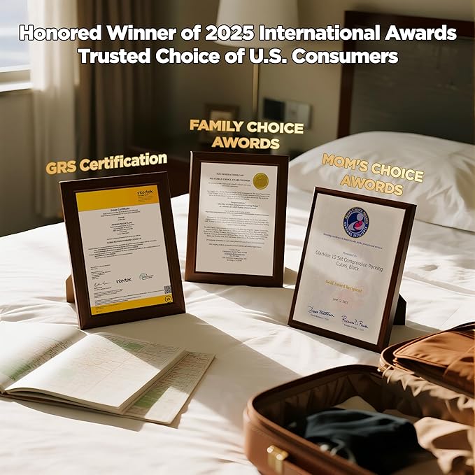 OlarHike |  Compression Packing Cubes | 10 Sets | Black - aborderproducts