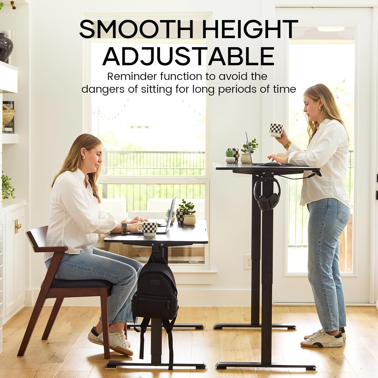 Veken | Electric Standing Desk | 55 Inch | Black - aborderproducts