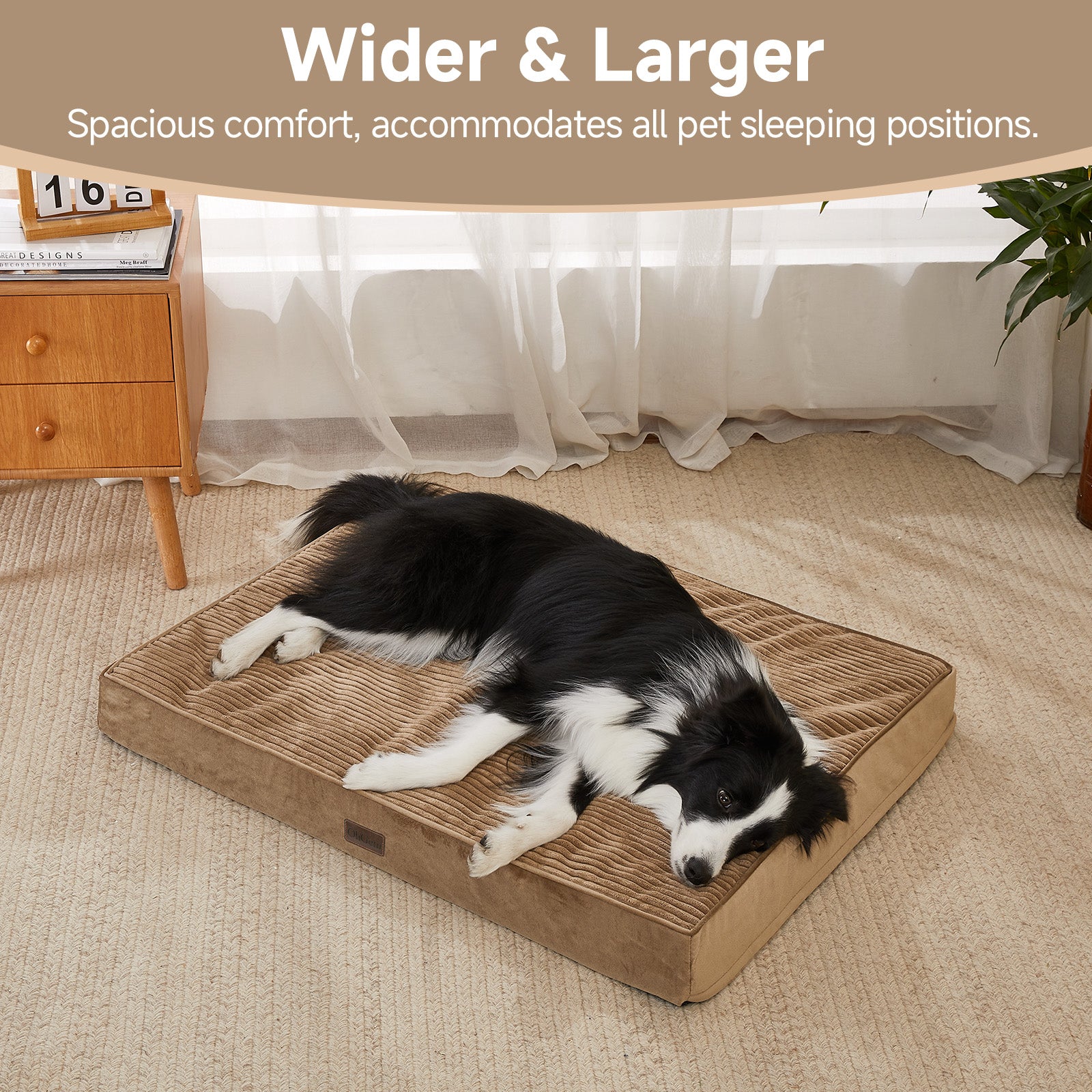 OhGeni | Orthopedic Waterproof & Machine Washable Dog Bed | 36 Inches | Coffee