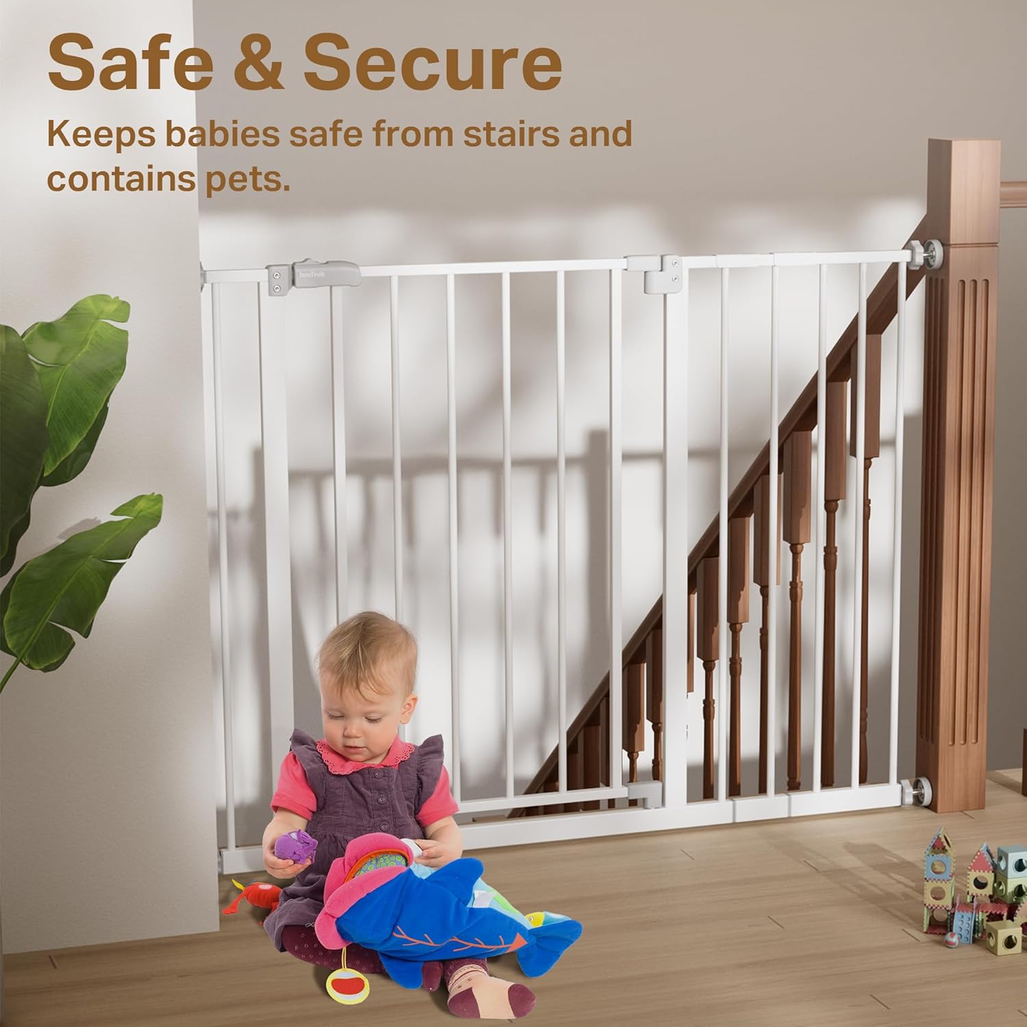 InnoTruth | Baby Gate | 28.9-42.1" | 30" Tall | White - aborderproducts