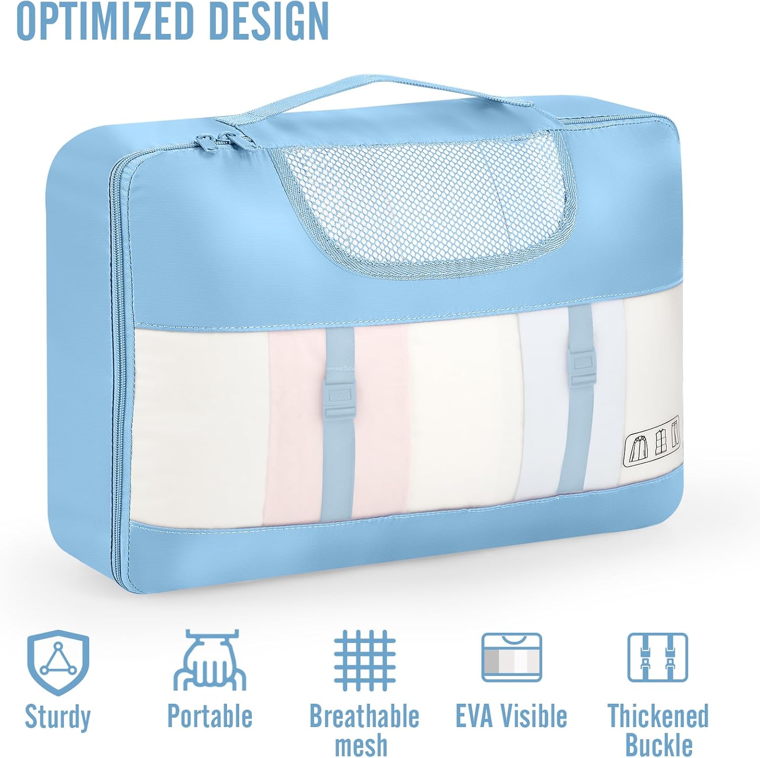 Veken | 10 Set | Packing Cube | Mist Blue - aborderproducts