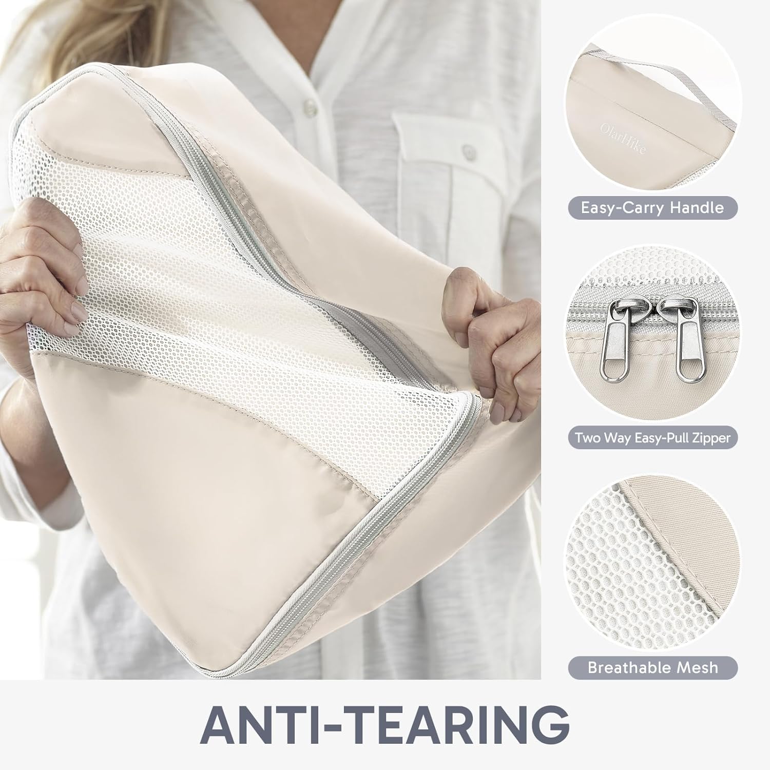OlarHike | Packing Cubes | 10 Set | Cream - aborderproducts