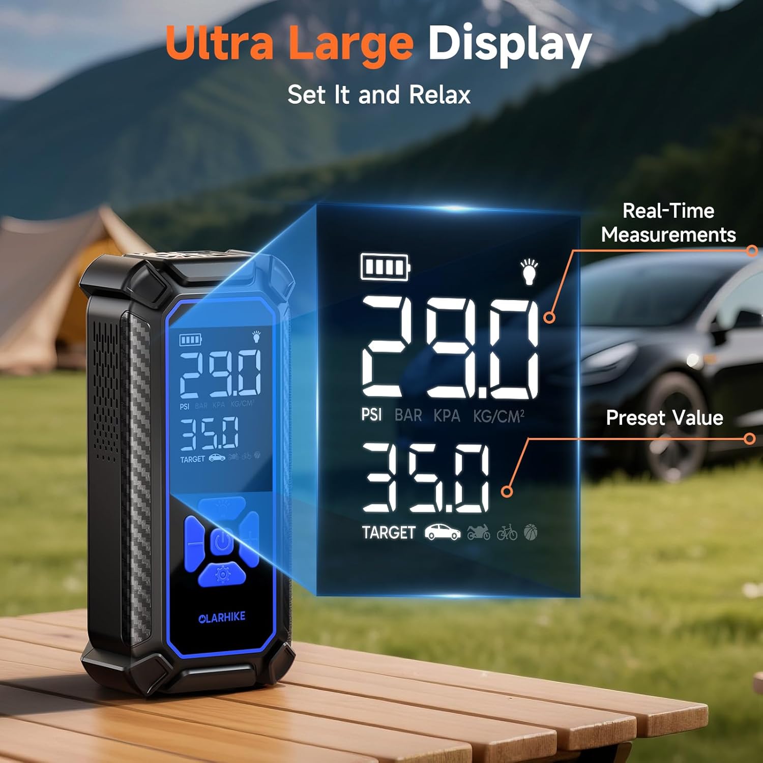 OlarHike | Tire Inflator | 6000mAh| Blue - aborderproducts