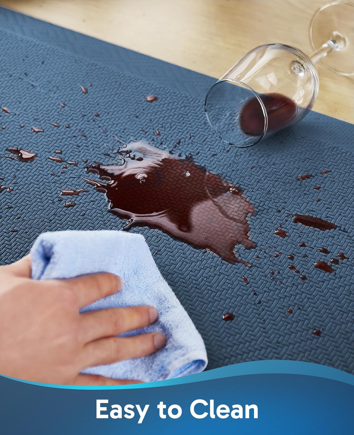 Ophanie | Anti Fatigue Cushioned Mat | 20x32 | Blue - aborderproducts
