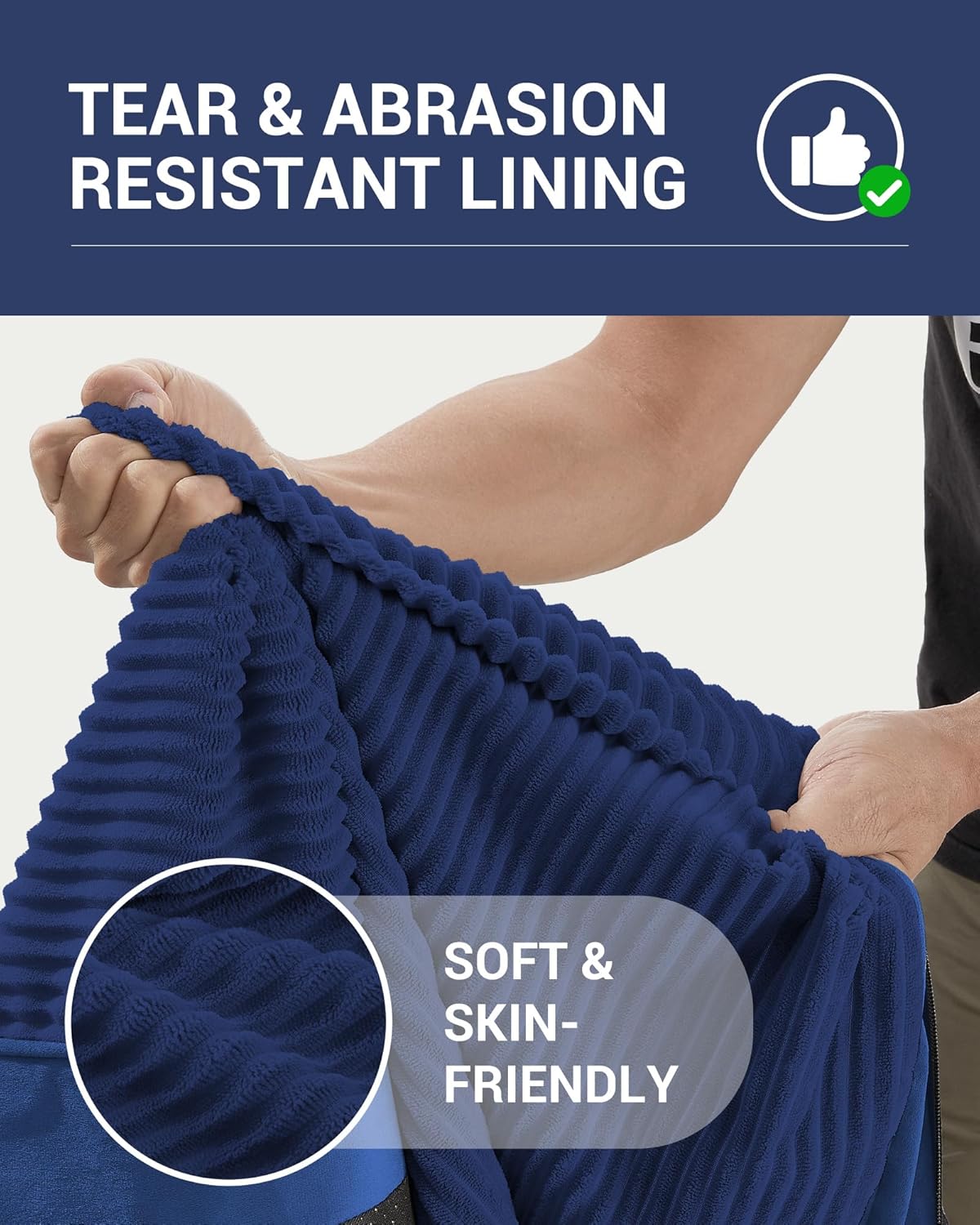 OhGeni | Dog Bed | 35 Inch | Navy - aborderproducts