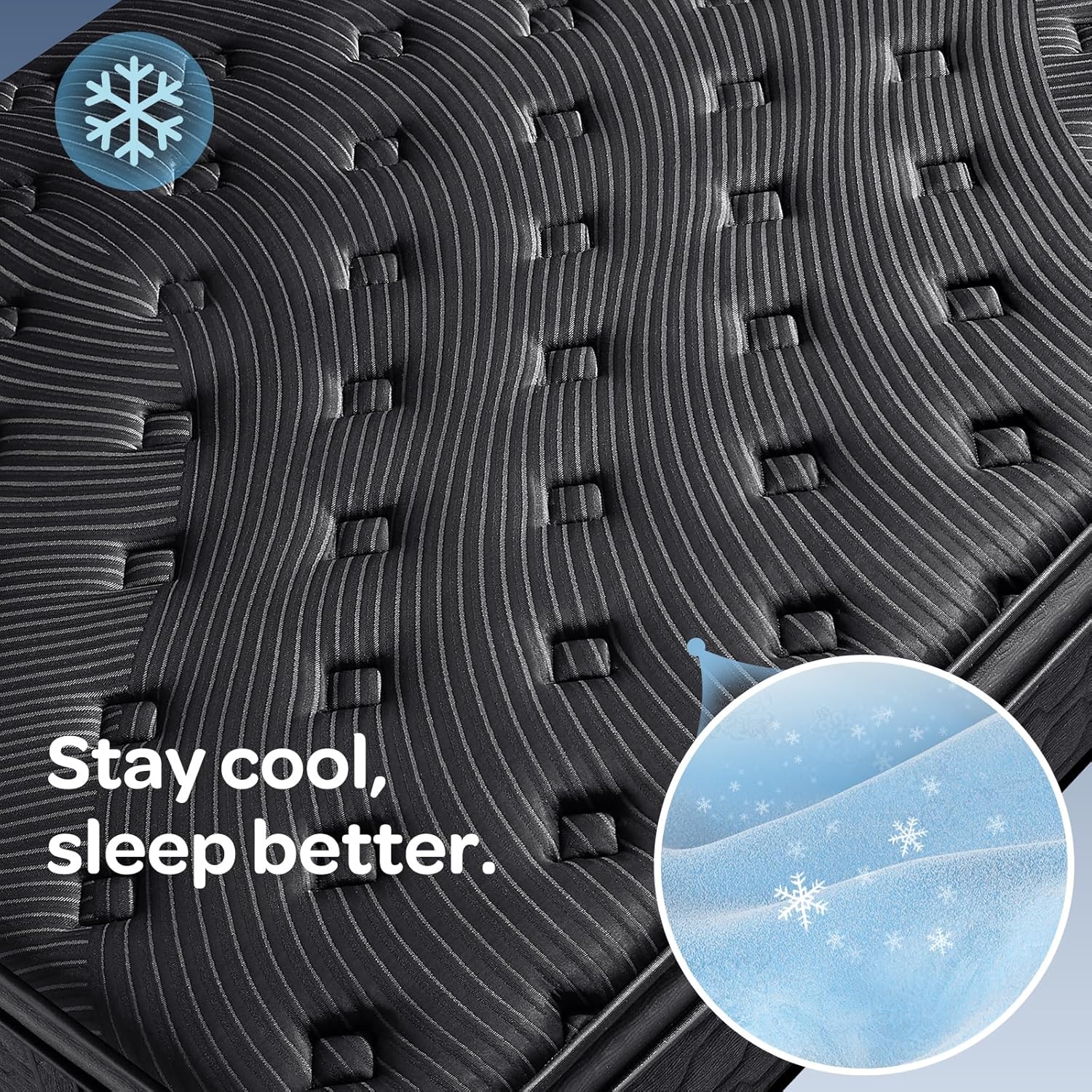 OhGeni | Hybrid Mattress | 14 Inch | Queen | Black