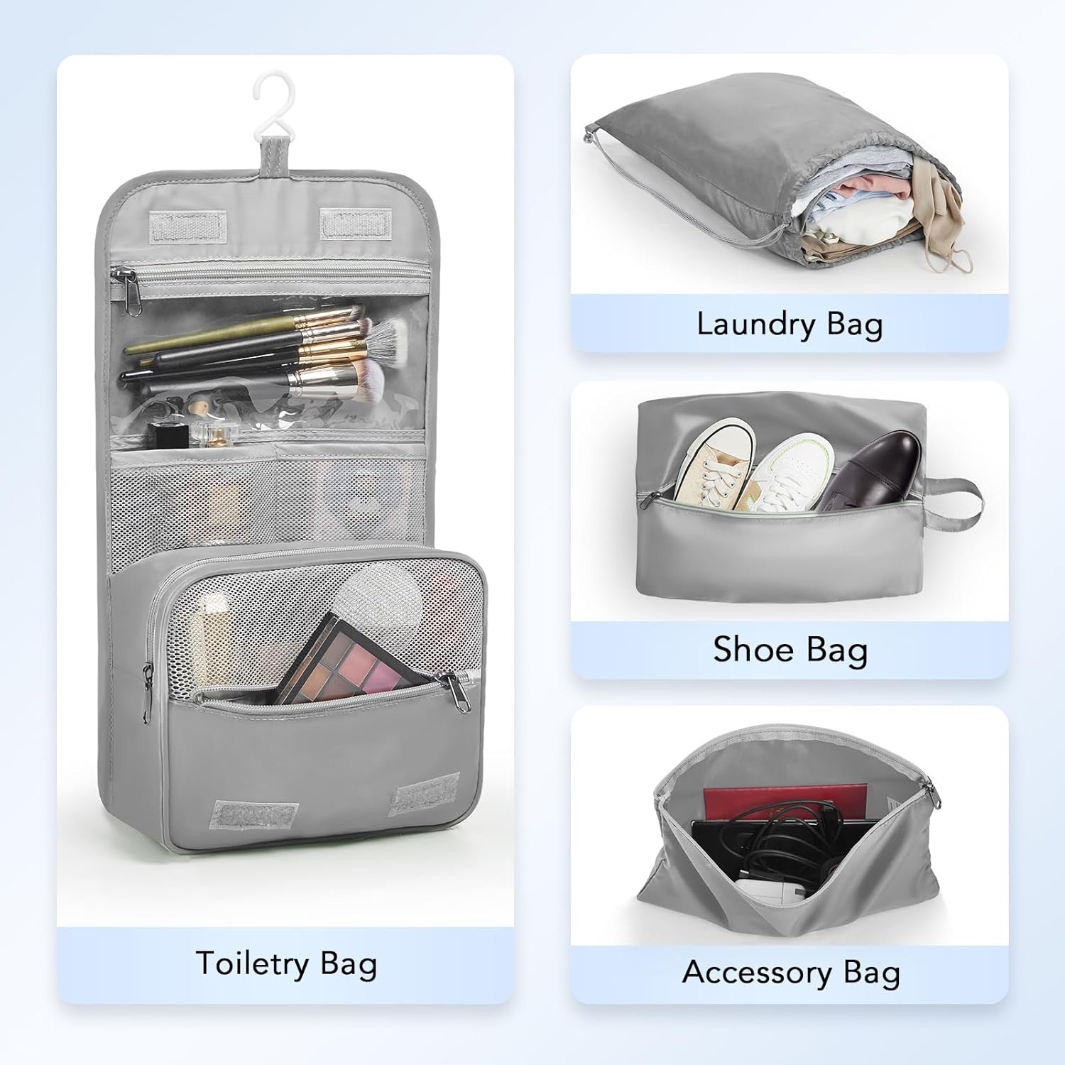 OlarHike | Compression Packing Cubes | 10 Sets | Grey
