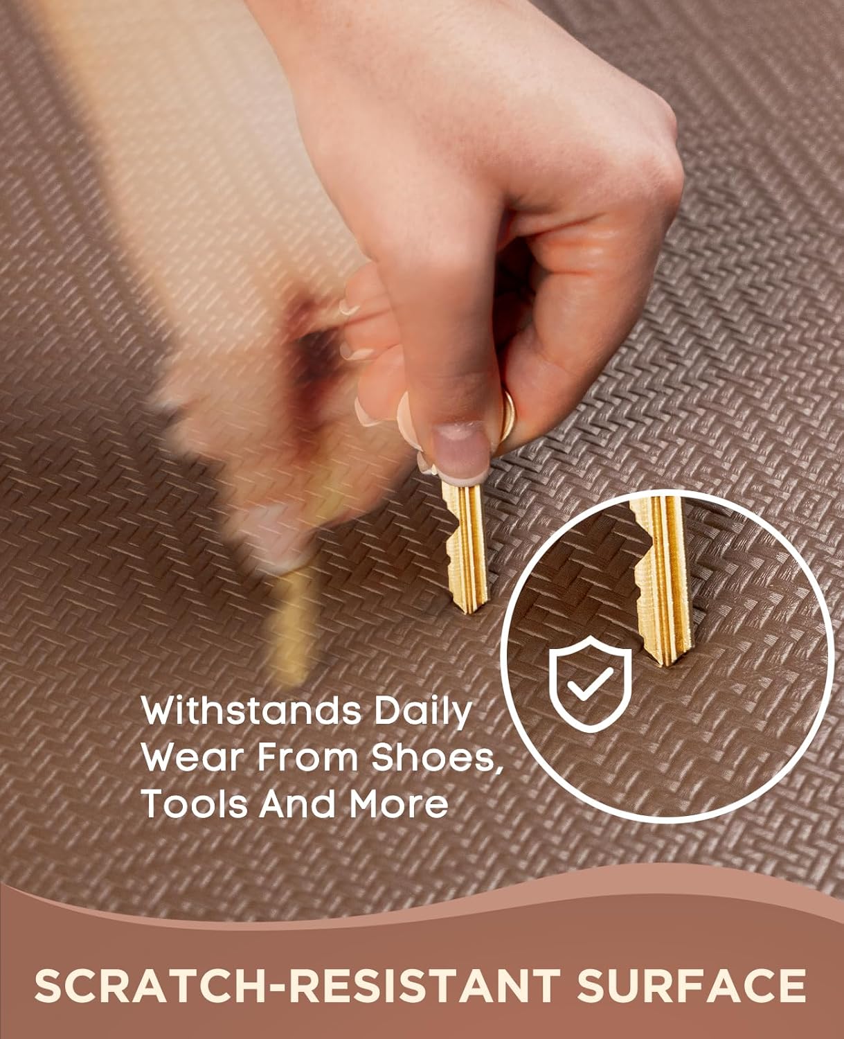 Ophanie | Anti Fatigue Standing Cushioned Mat | 24'' x 70'' | Brown