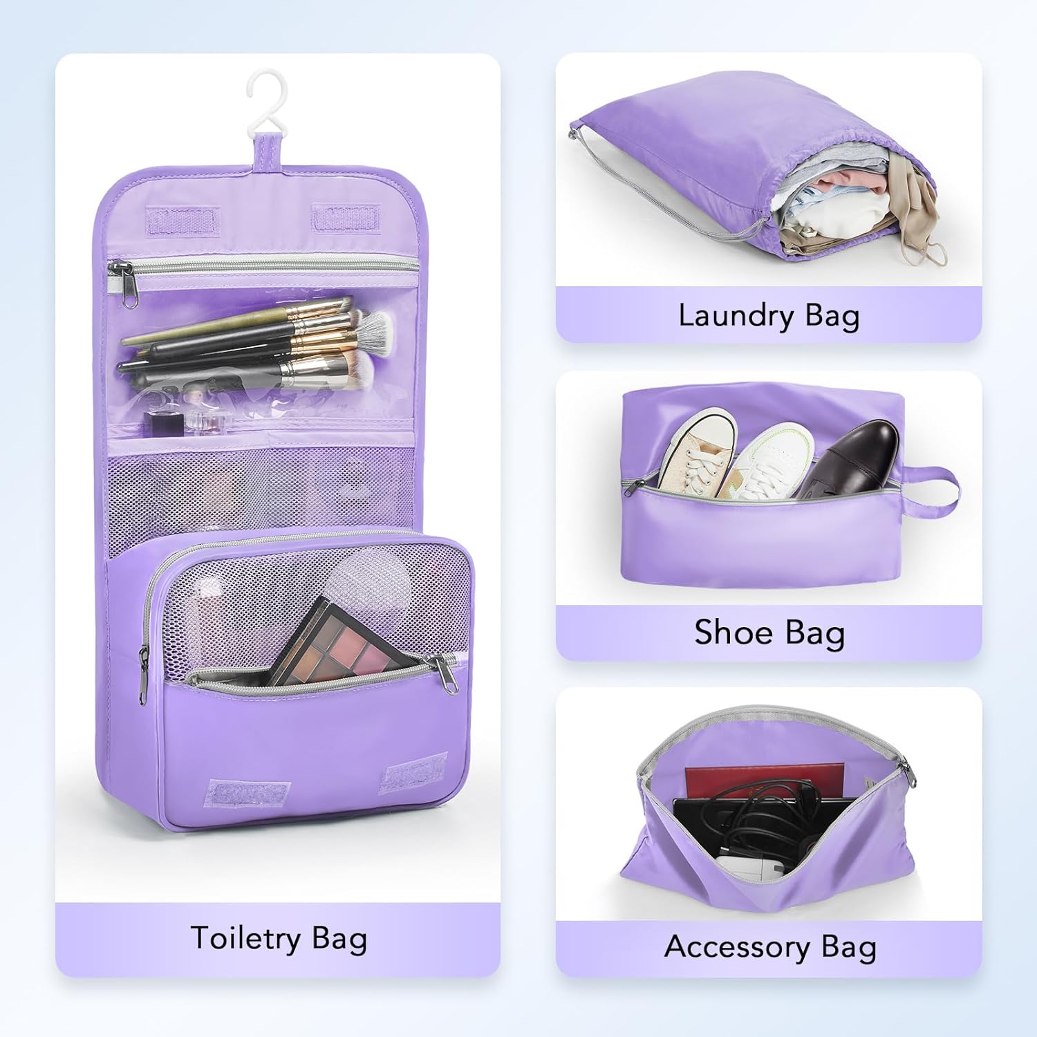 OlarHike | Compression Packing Cubes | 10 Sets | Light Purple - aborderproducts