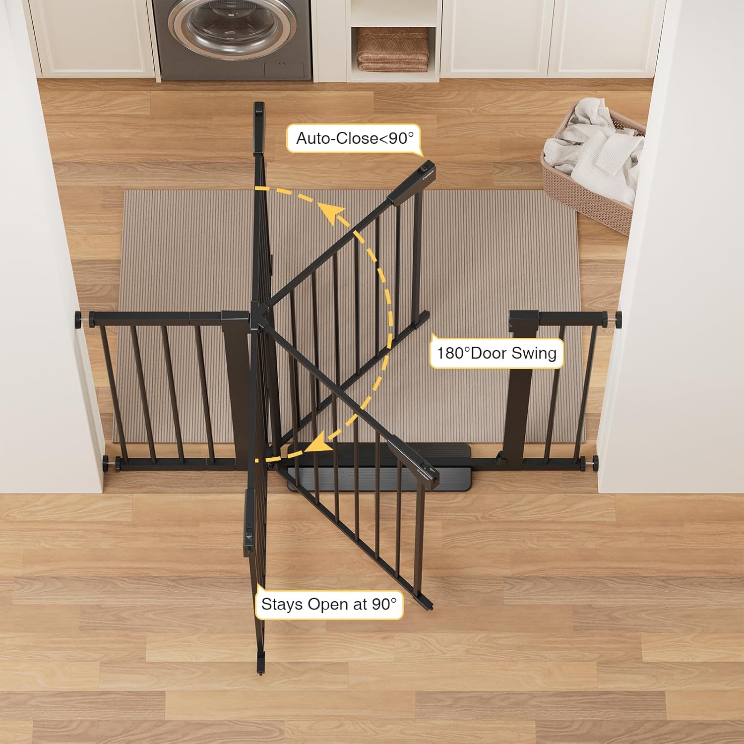 Cumbor | Safety Gate | 29.7-48"W x 30.5"H | Black - aborderproducts
