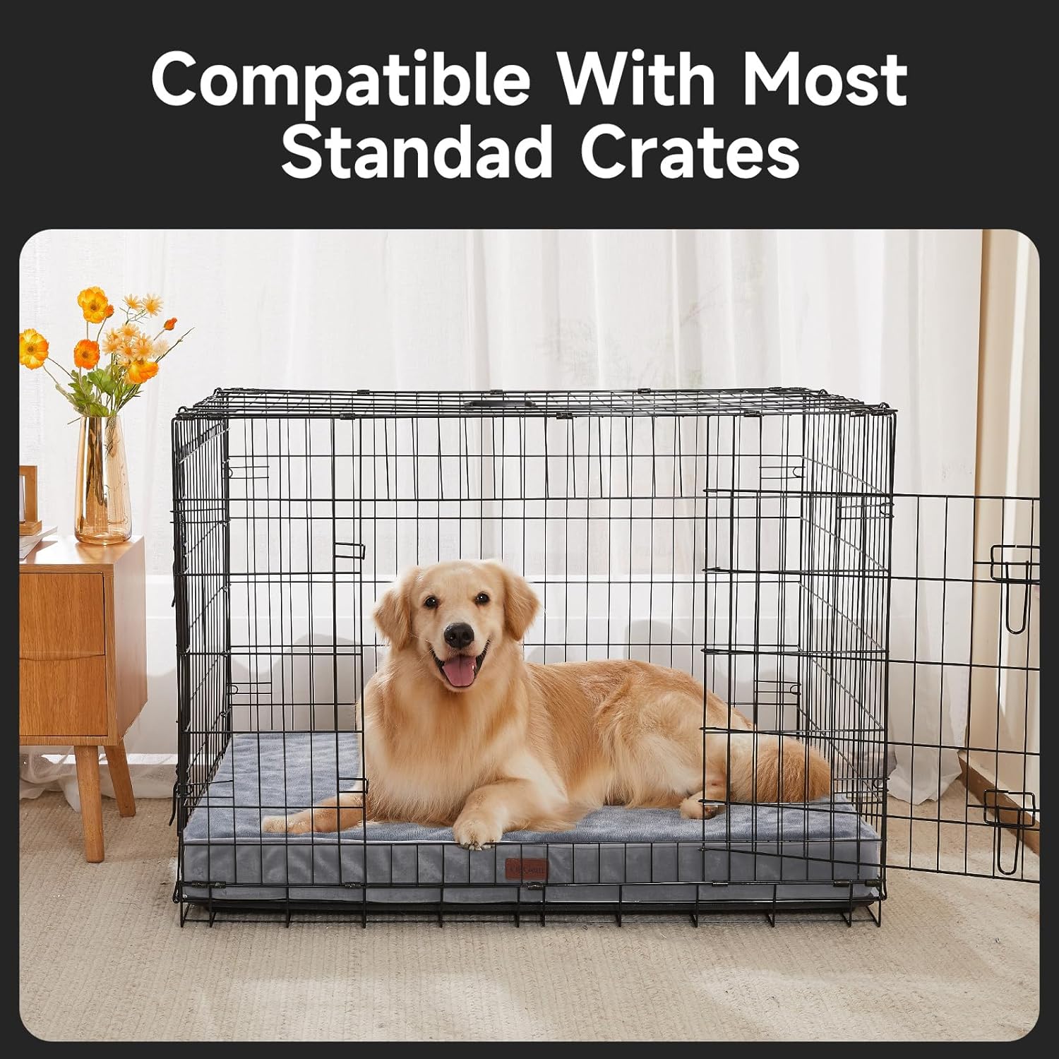 OhGeni | Dog Bed | Sherpa Fabric | 41 Inches | Gray - aborderproducts