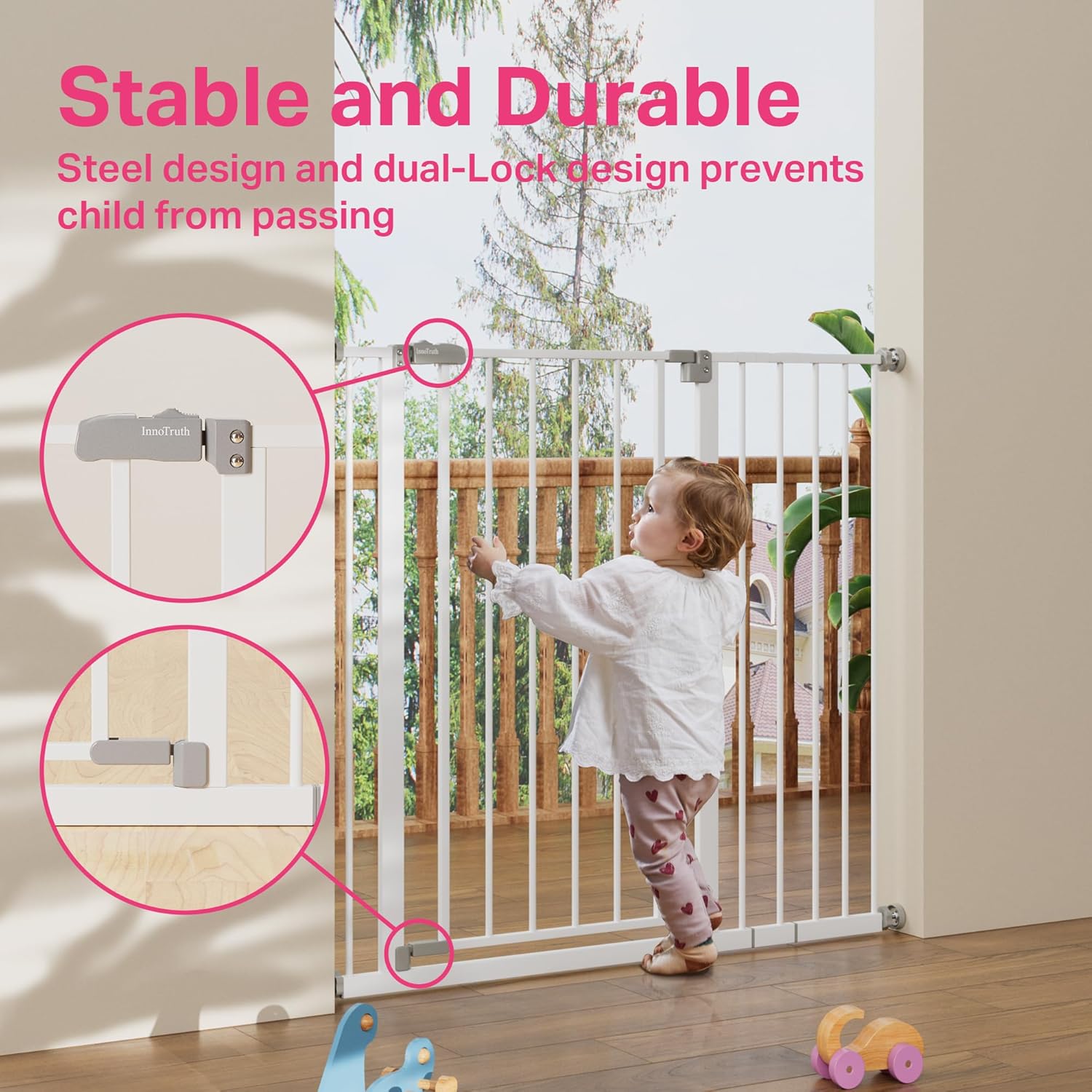 InnoTruth | Baby Gate | 28.9-42.1" W x 36" H | White