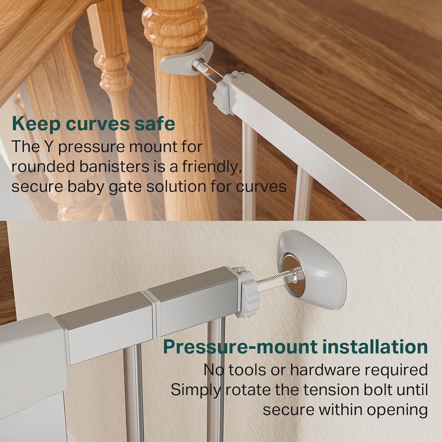 Cumbor | Safety Gate | 57"W x 30.5"H | Silver - aborderproducts
