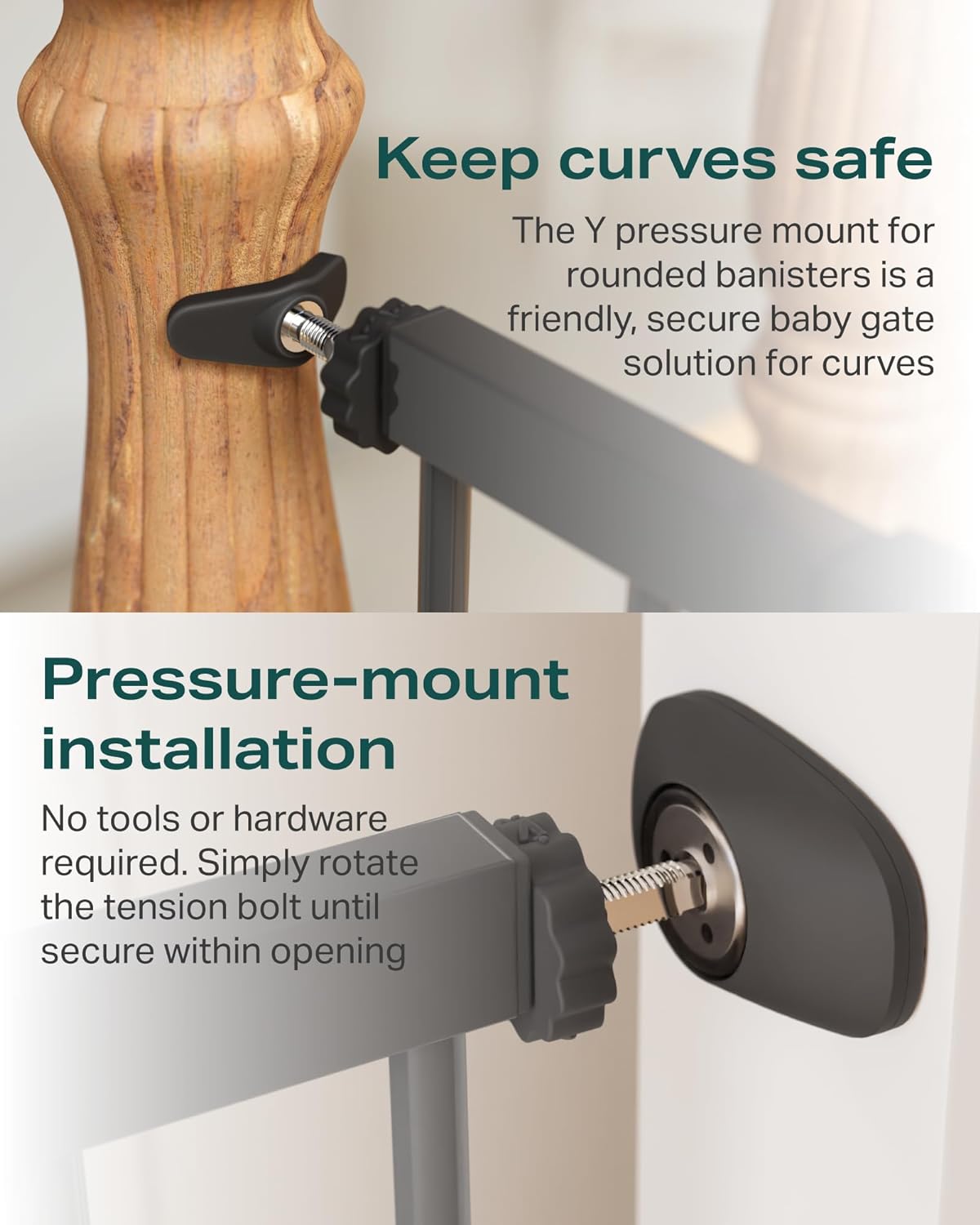 Cumbor | 2 Pack | 29.7"-51.5 x 30.5"" | Baby Gate Extra Wide| Black - aborderproducts