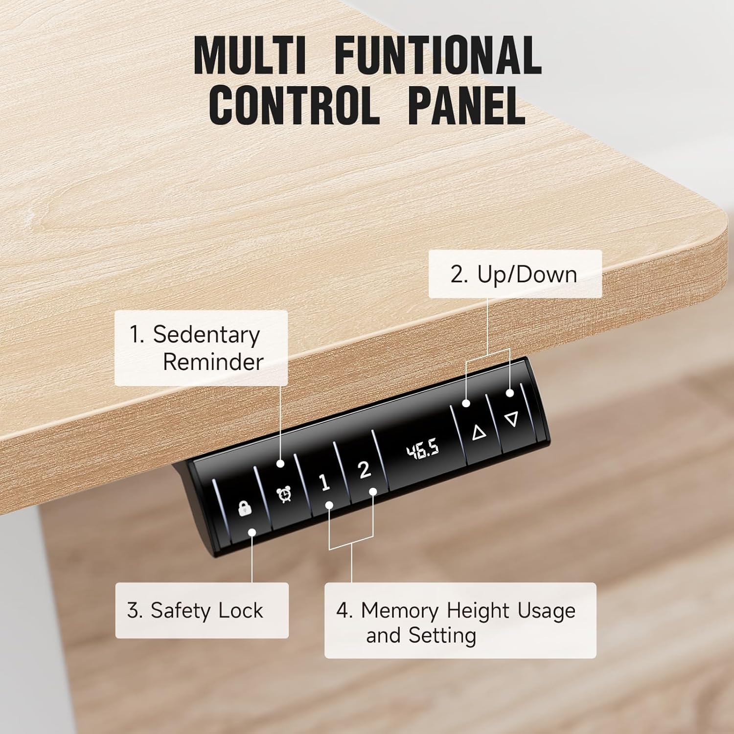 Veken | Electric Standing Desk | 47.2 Inch | Nature - aborderproducts