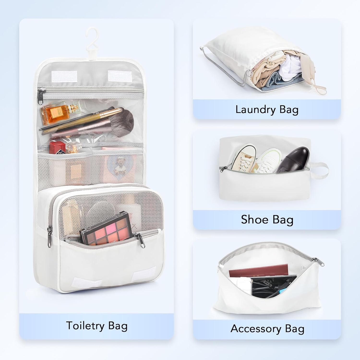 OlarHike | Compression Packing Cubes | 10 Sets | White - aborderproducts