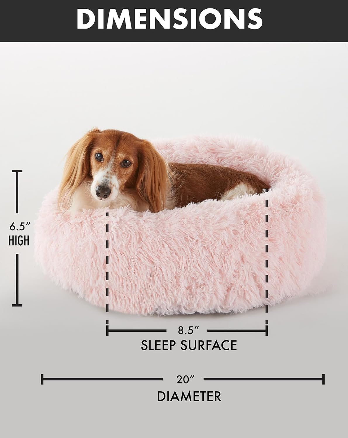 Calming Donut Bed for Dogs and Cats| Small (20 x 20 x 6.5 Inch)|Pink|OhGeni - aborderproducts