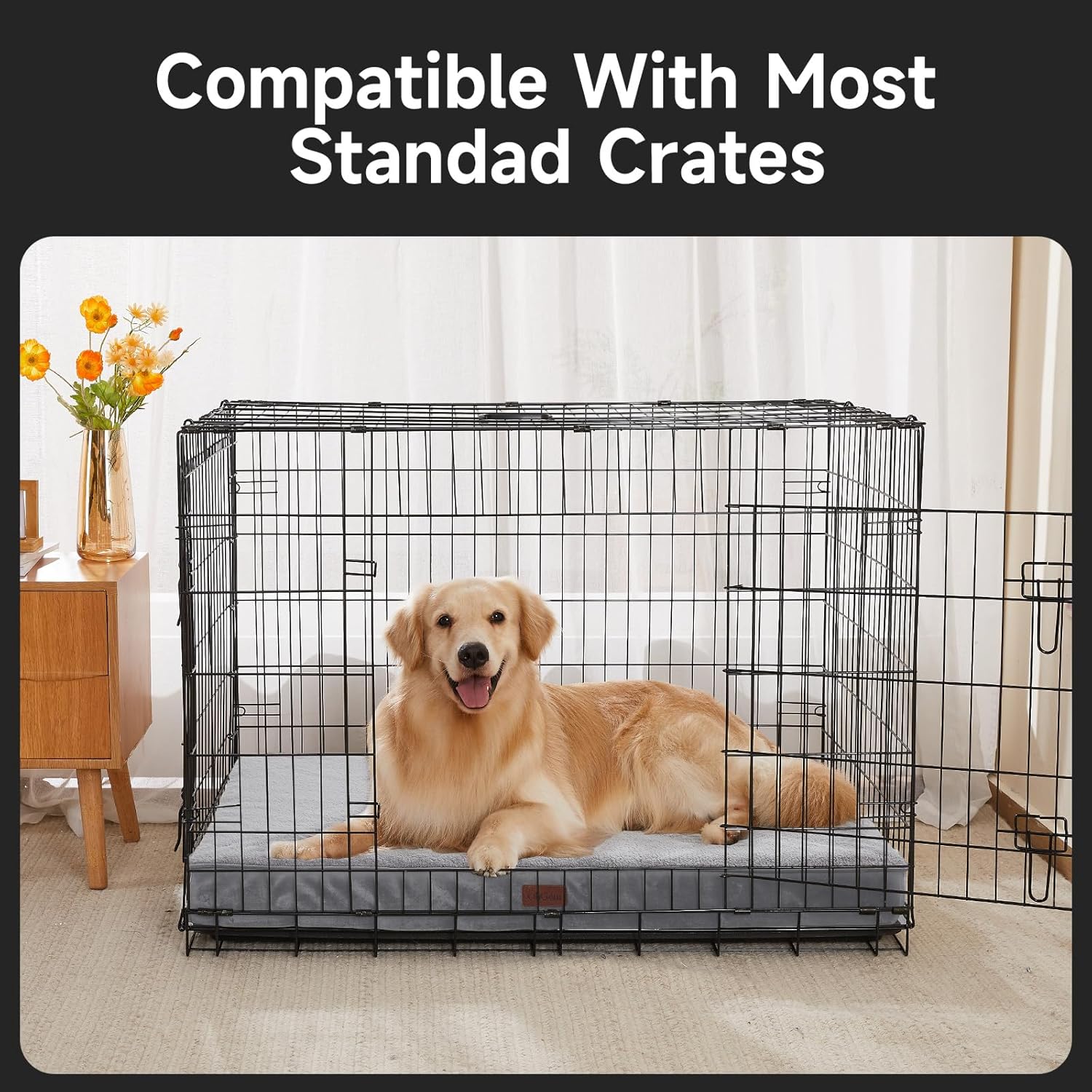 OhGeni | Dog Bed | Flannel Fabric | 41 Inches | Gray - aborderproducts