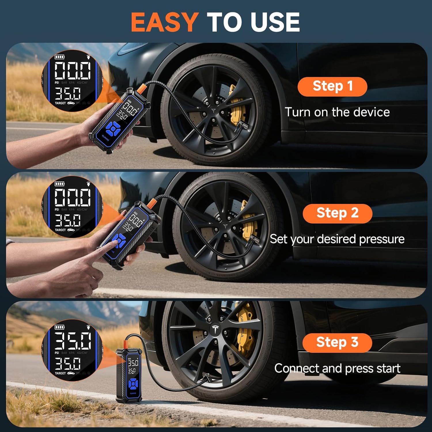 OlarHike | Tire Inflator | 6000mAh| Blue - aborderproducts