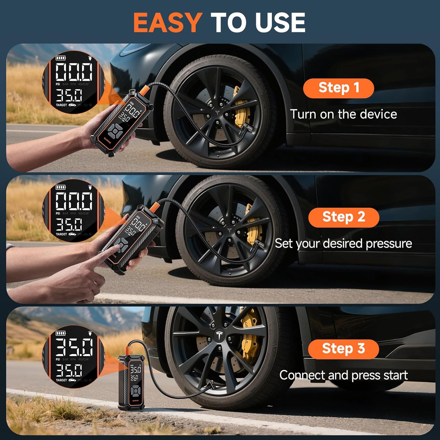 OlarHike | Tire Inflator | 9000mAh| Gray - aborderproducts