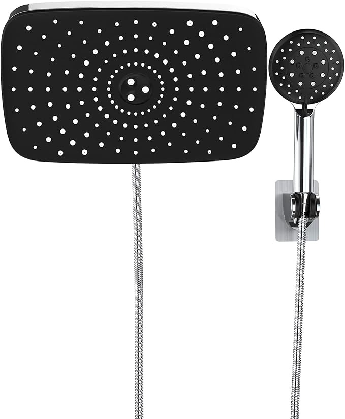 Veken 11.8 Inch Shower Head with Handheld, 2.5GPM High Pressure Showerhead Combo with 5 Handheld Water Spray Modes, Dual Shower Heads, Chrome