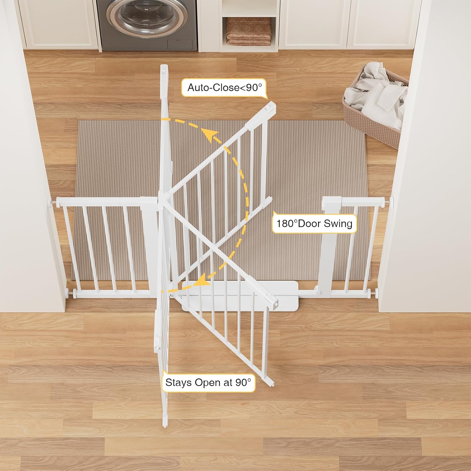 Cumbor | Safety Gate | 29.7-48"W x 30.5"H | White - aborderproducts