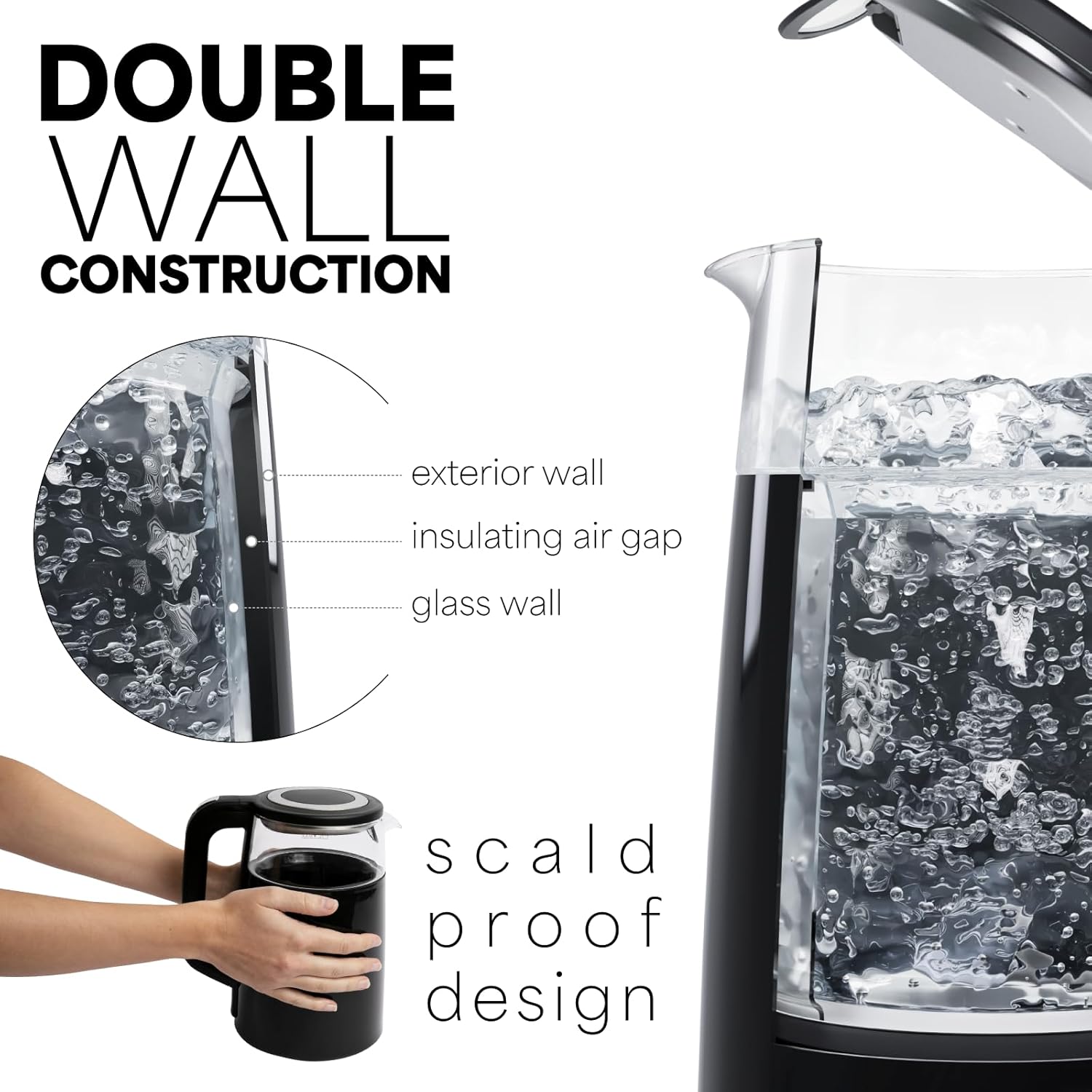 Veken | Electric Kettle | 1.7 L | Black - aborderproducts