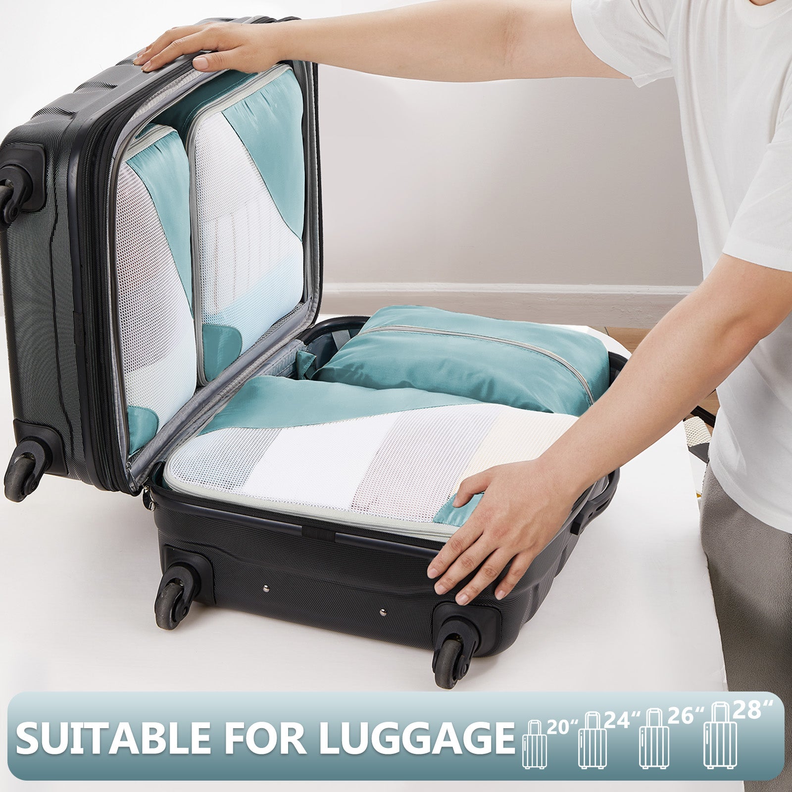 OlarHike | Packing Cubes | 8 Set (Short-Term Trip) | Blue Gray - aborderproducts