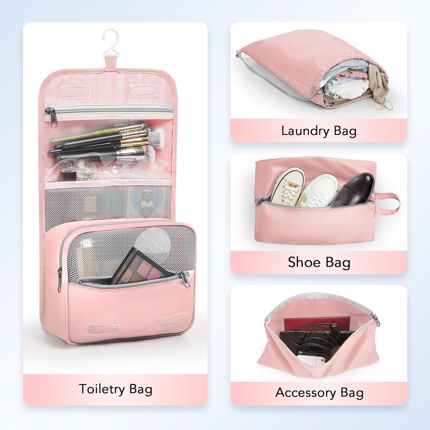 OlarHike | Compression Packing Cubes | 10 Sets | Pink - aborderproducts