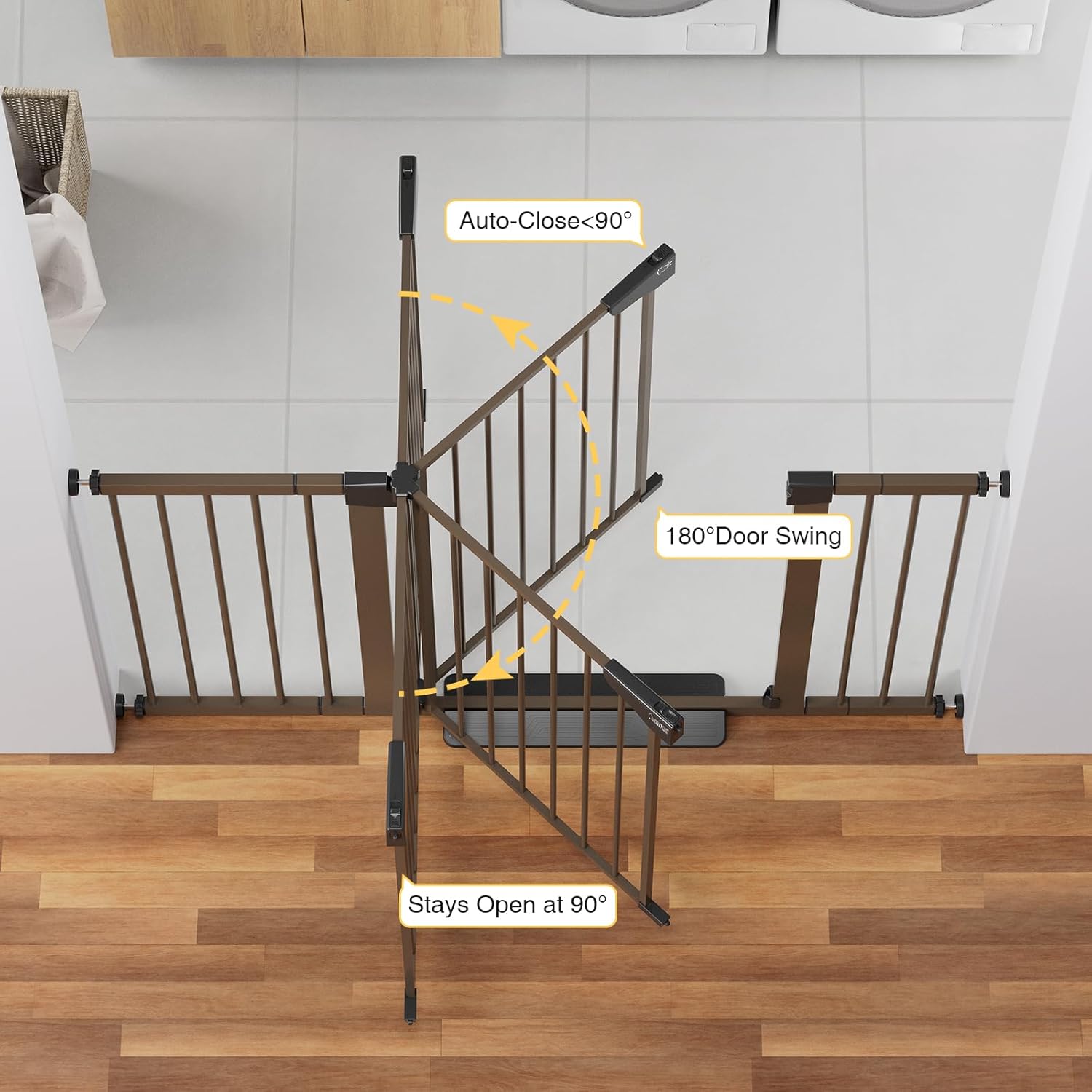 CUMBOR | SAFETY GATE | 29.7-54.2 x 30.5" | Brown - aborderproducts