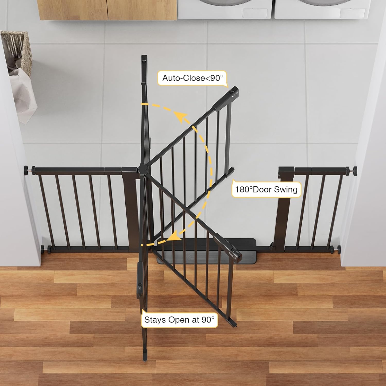 CUMBOR | SAFETY GATE | 29.7-54.2 x 30.5" | BLACK - aborderproducts