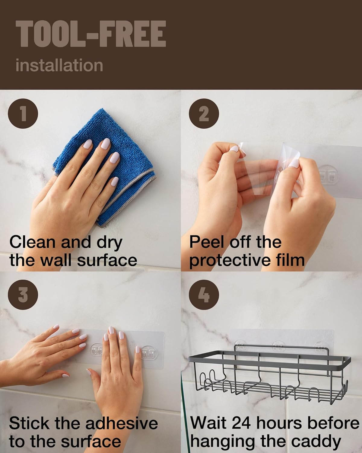 Veken | Shower Caddy | 6 Pack | Grey - aborderproducts