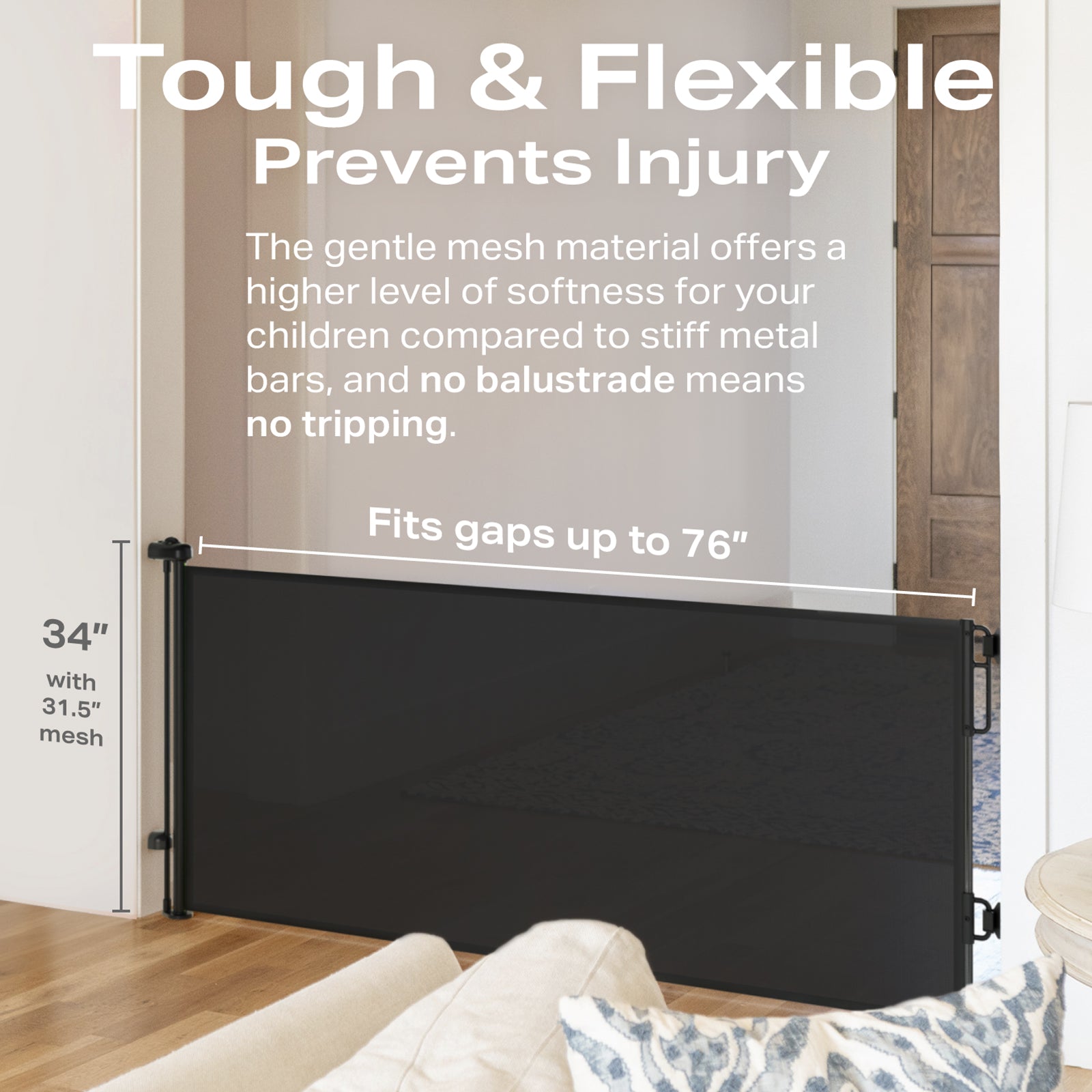 Cumbor | Baby Gates | 55" Wide | Black - aborderproducts
