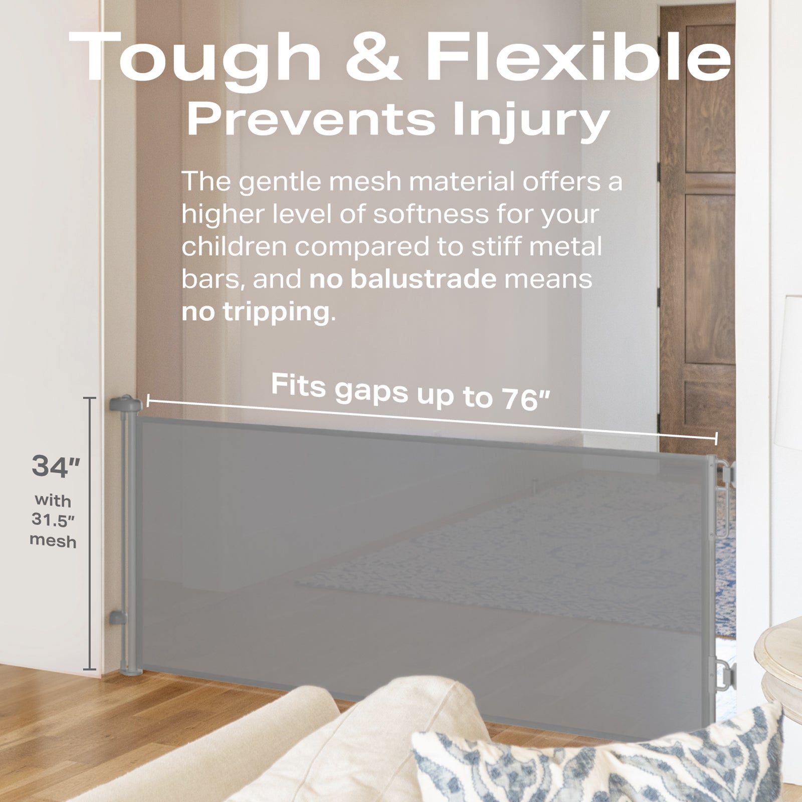 Cumbor | Baby Gates | 55" Wide | Gray - aborderproducts