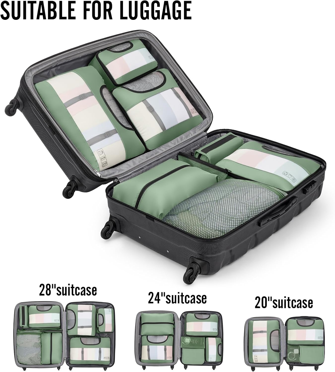 Veken | 10 Set | Packing Cube | Jade Matcha - aborderproducts