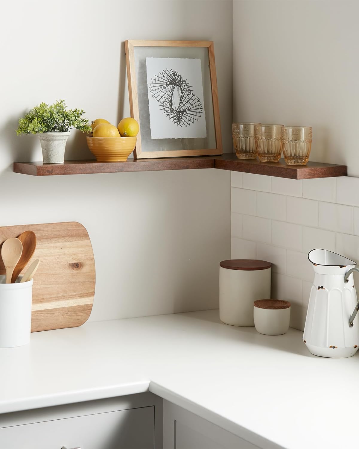 BAYKA Floating Shelves, Wall Mounted Rustic Wood Shelves | 2pcs | 22.5in | Rustic Brown - aborderproducts