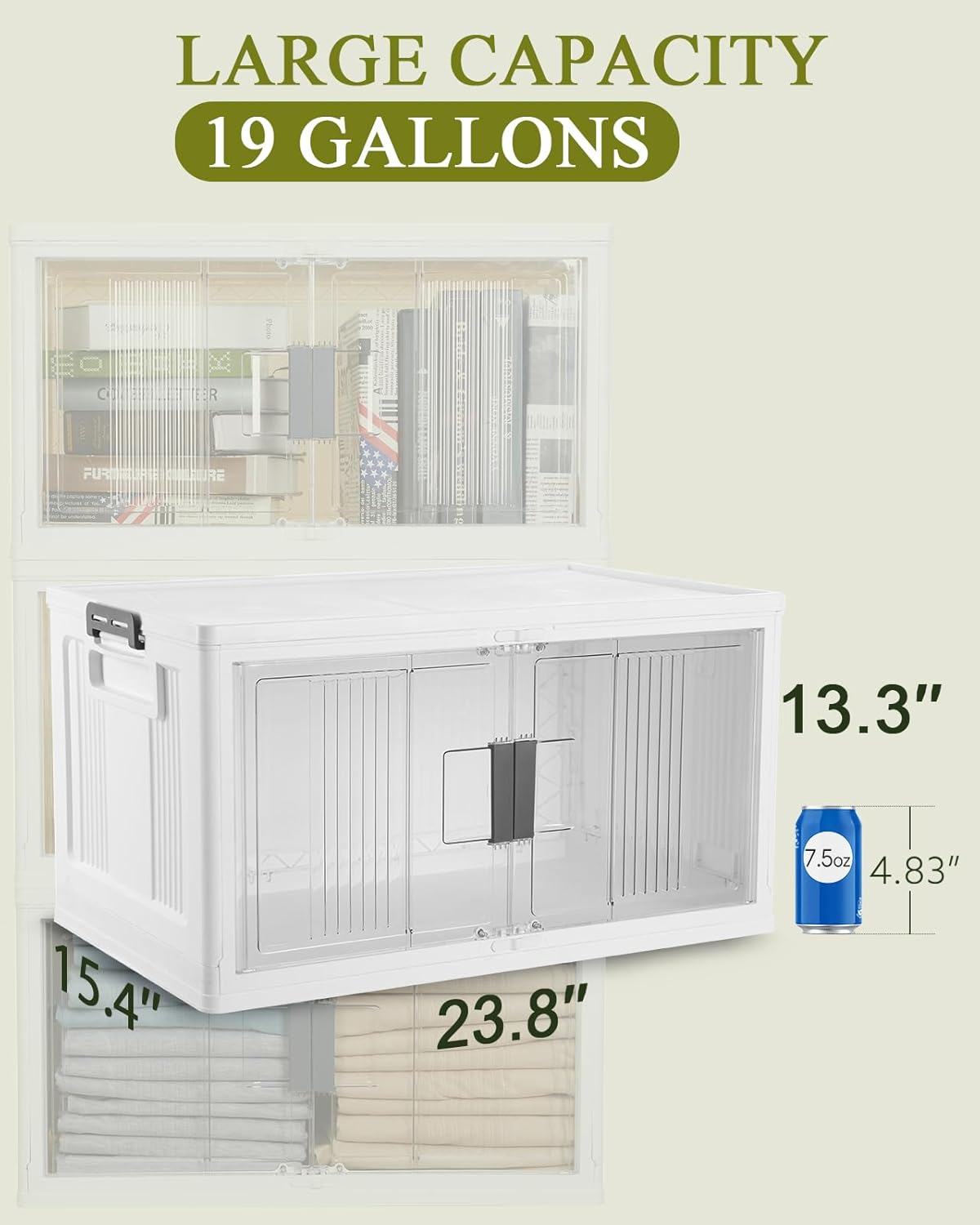 OlarHike | Storage Bins | 76QT | 3 Packs - aborderproducts