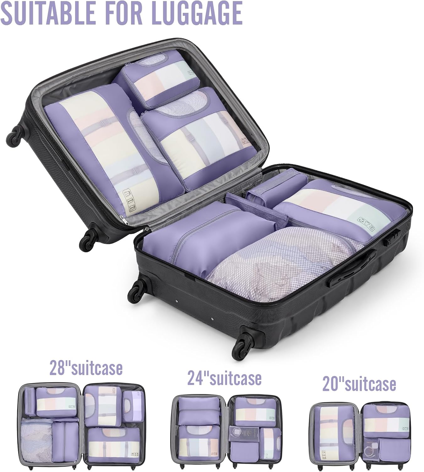 Veken | 10 Set | Packing Cube | Early Purple Gray - aborderproducts