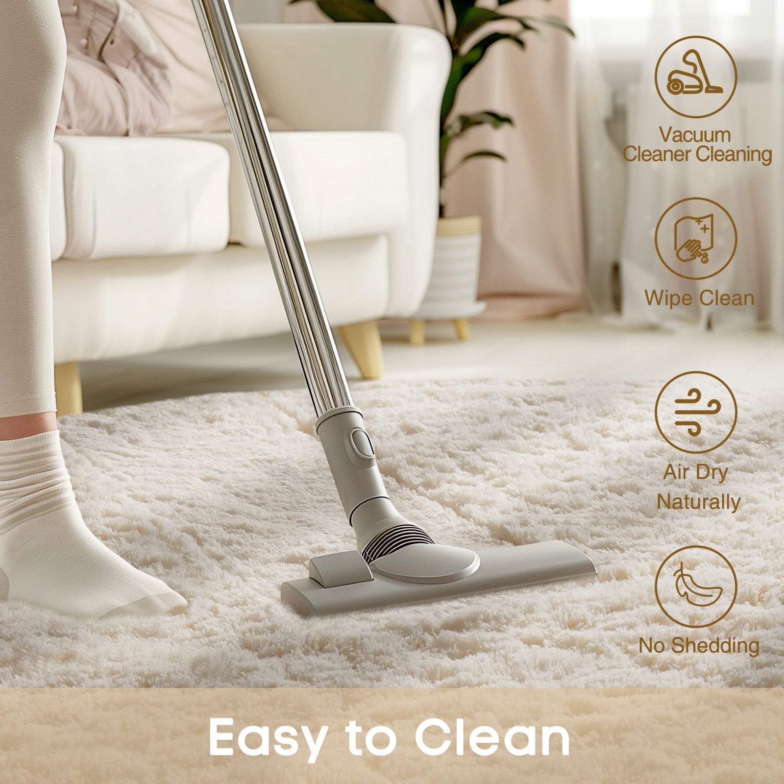 Ophanie | Round Rug | 5 Ft | Ivory White - aborderproducts